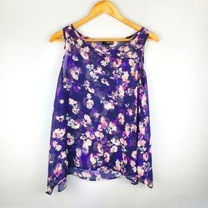 THE LIMITED Sheer Floral Tank, Size M